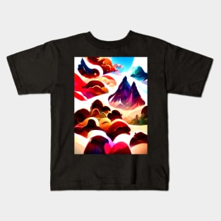 Peak of the World Fluid Abstract Pattern Kids T-Shirt